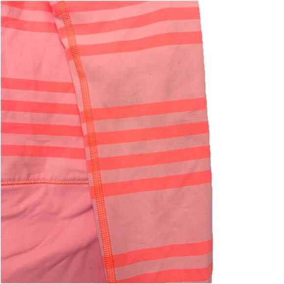 Lululemon Size 4 Coral Stripe Run Warm Up Crew Pullover Long Sleeve Preppy Top - Picture 9 of 10